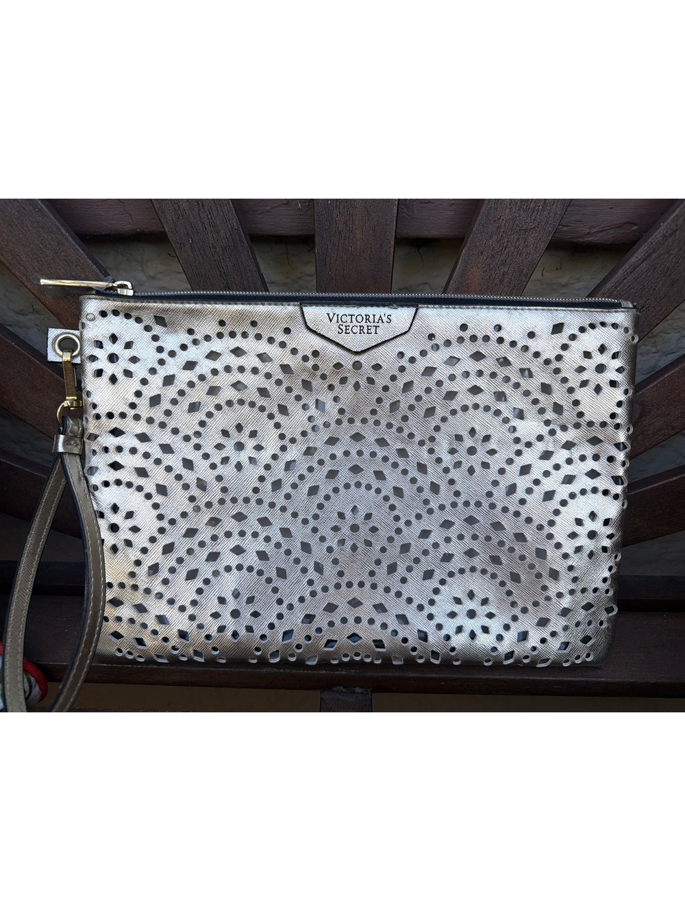 Victoria's Secret Gold Metallic Laser-Cut Wristlet Clutch - Avant Garde Style